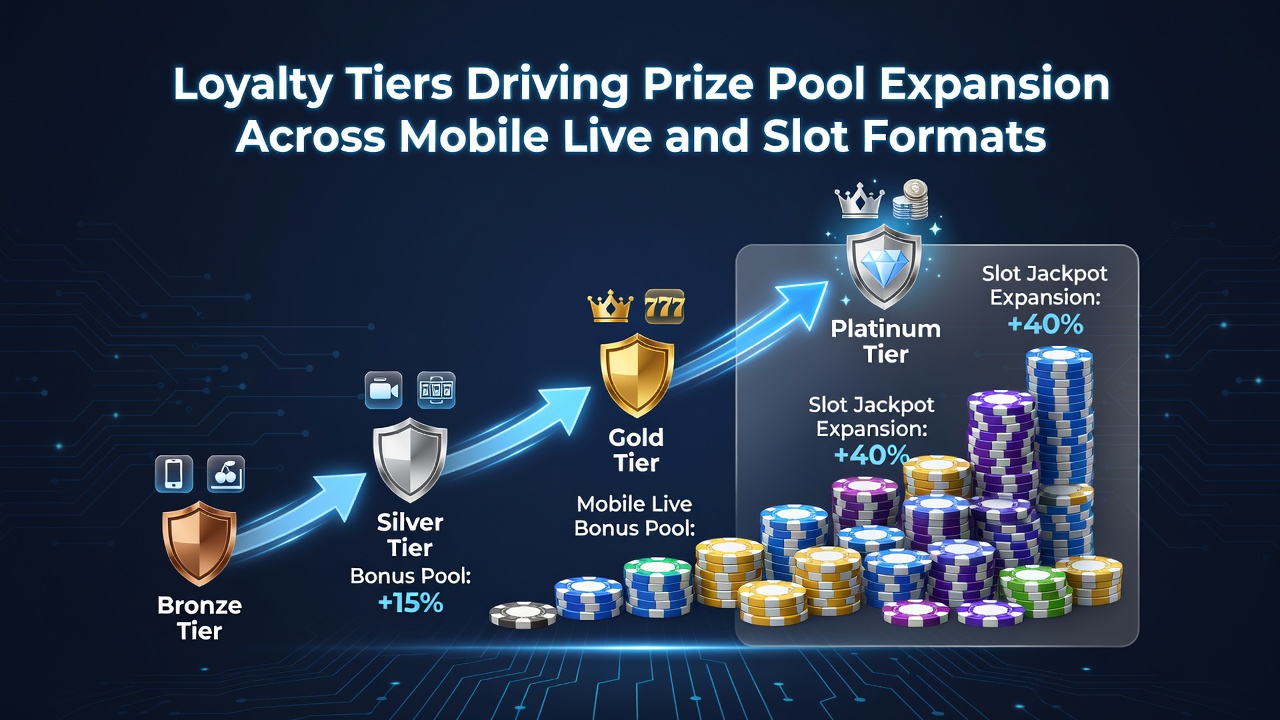 Visualisierung der Verknüpfung von Live- und Slot-Spielen mit erweiterten Preis-Pools